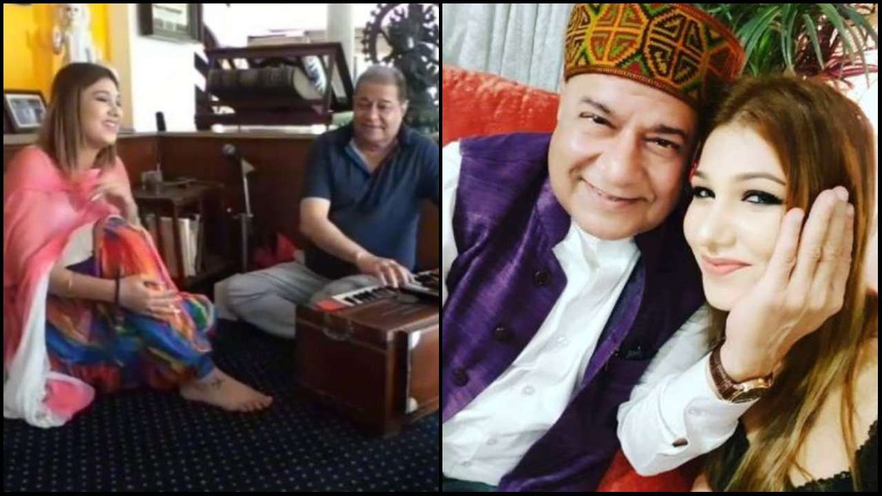 Jasleen Matharu and Anup Jalota during music rehearsal