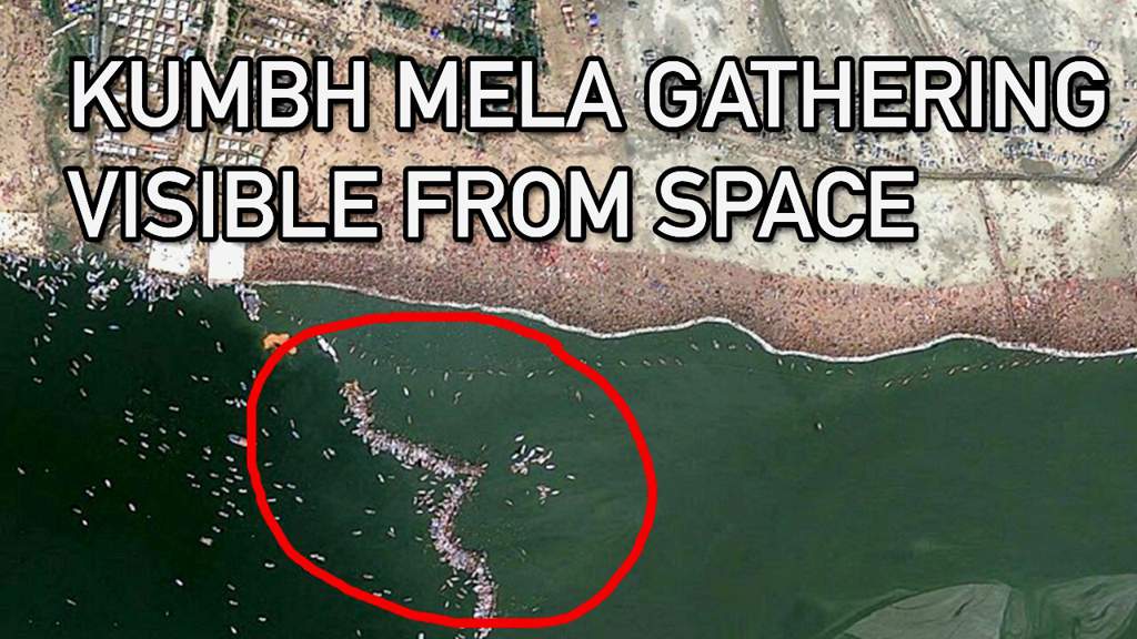 The Kumbh Mela is the only gathering visible from the space.